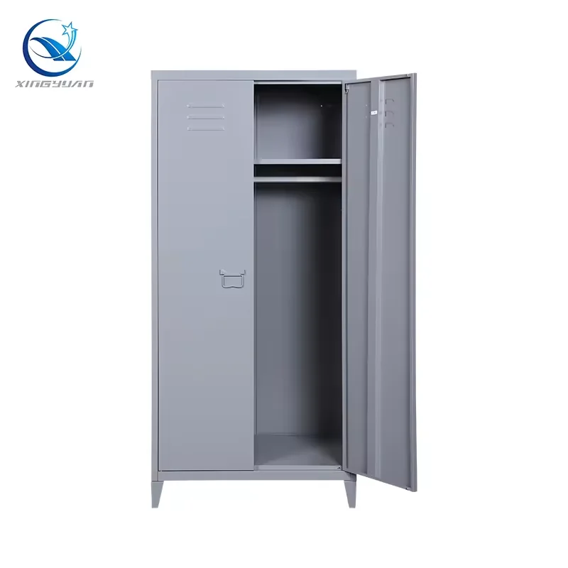 Wholesale bedroom furniture steel almirah godrej wardrobe 2 door iron cabinet metal wardrobe for clothes