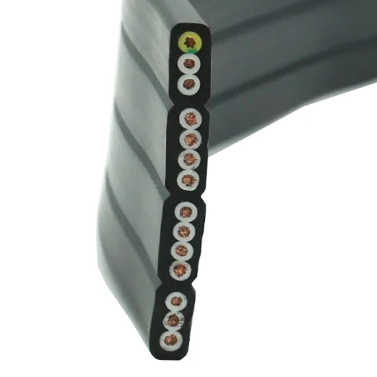 CE  H05VVH6-F H07VVH6-F  Flat Travel drag chain cable elevator lift crane track 24cores travel cable