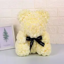Wholesale 40CM artificial flower rose bear PE bear  for valentines day gifts