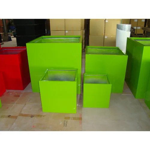 From Vietnam Cement Style Home Decoration Rectangular Shape Fiberglass Planter Garden Pots Set 4 Pieces Flower Pots & Planters