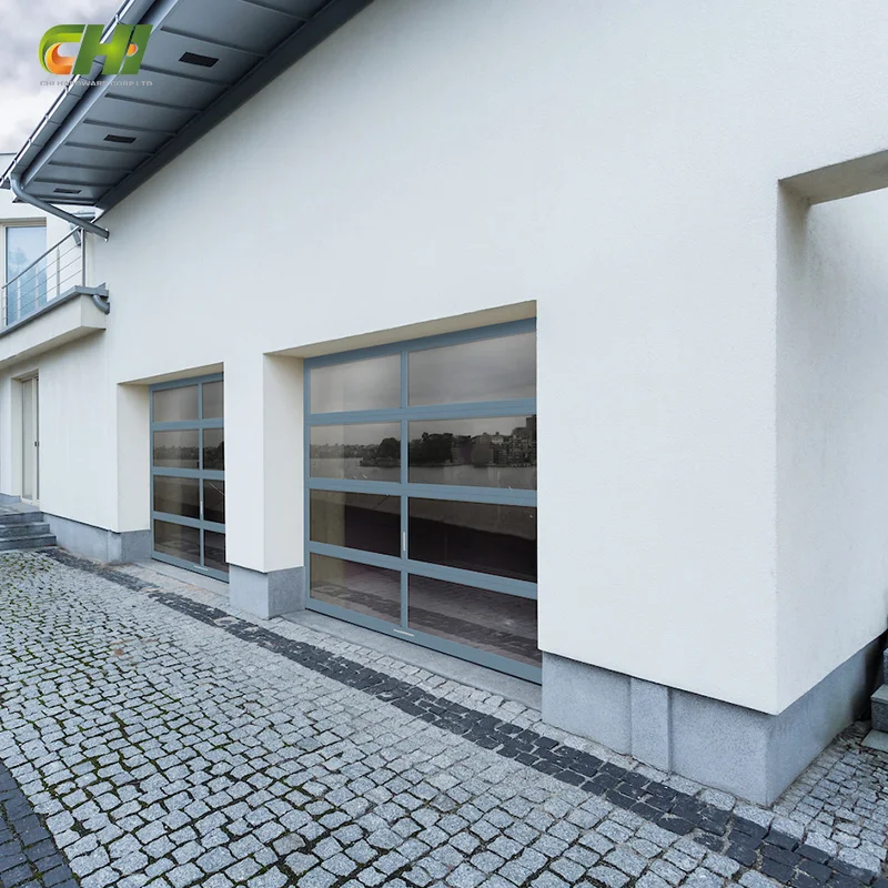 CHI Automatic Aluminum Glass Panel Garage Door USA Full View 16X8 Sectional Overhead Garage Doors