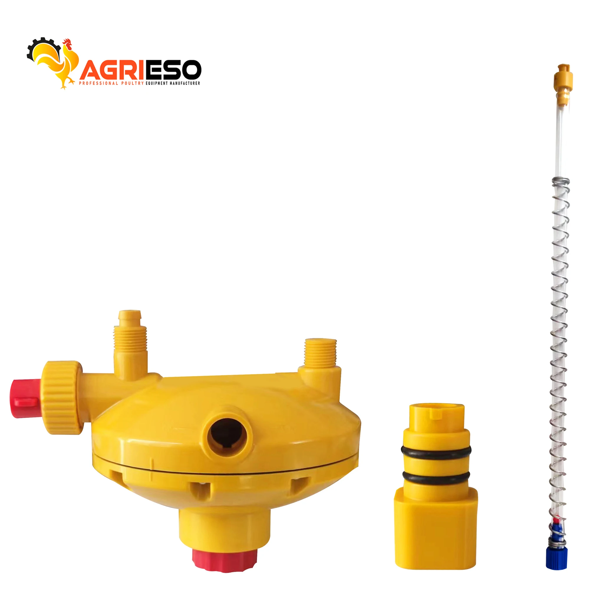 Agrieso Best Performance Yellow Automatic Poultry Equipment Broiler Drinking Line Plastic Water Pressure Regulator For Chicken