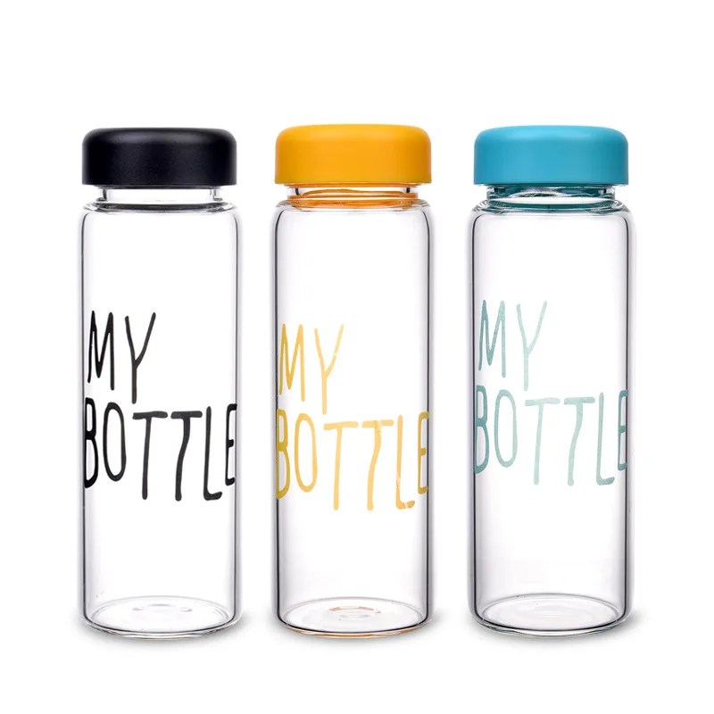My Bottle Sports Plastic Fruit Juice Water Bottle With Dome Lid Portable Travel Tumbler Cup Fashion Transparent Car Cup