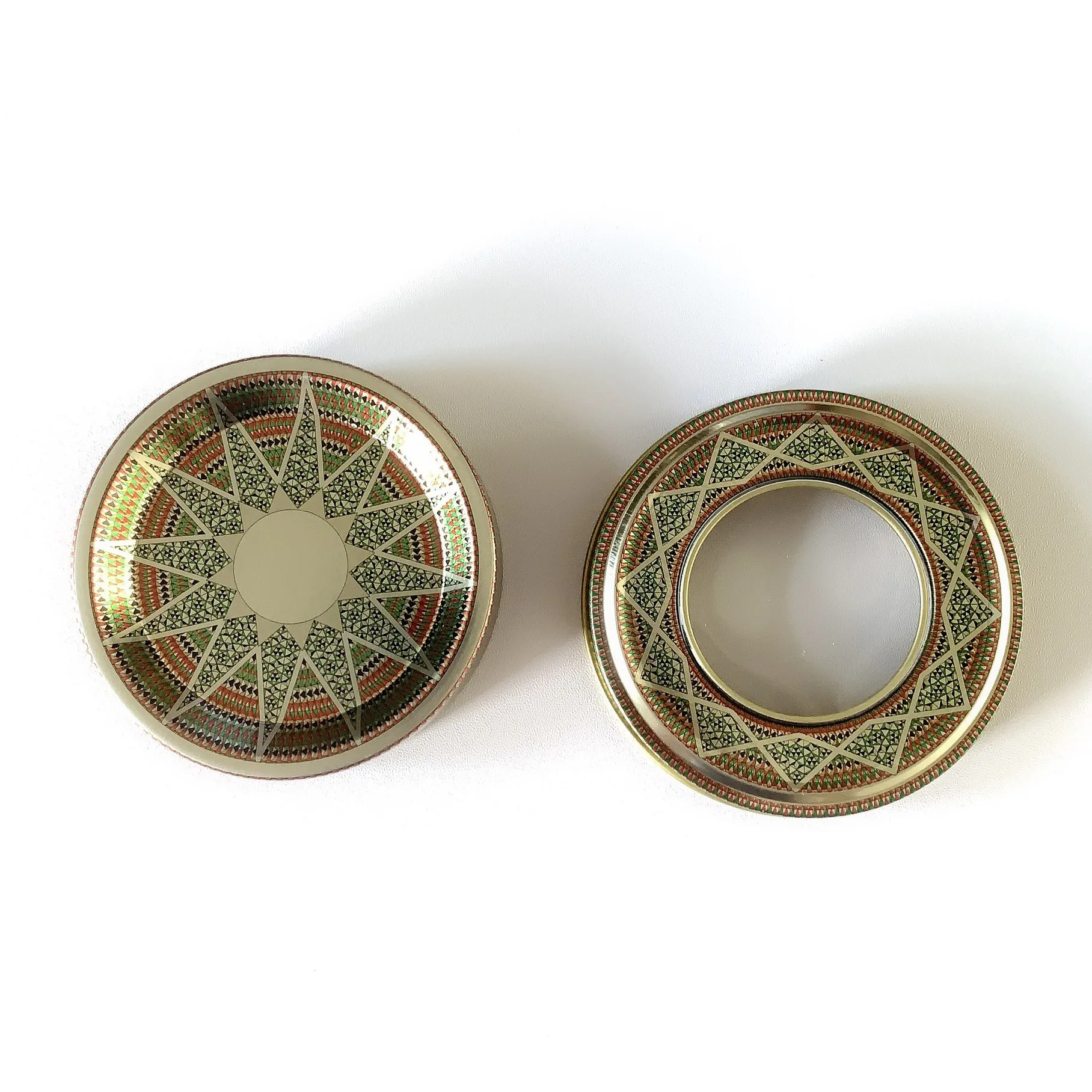 Empty Round 1g 2g Saffron Packaging Gold Metal Saffron Tin Boxes with Clear Window Lid