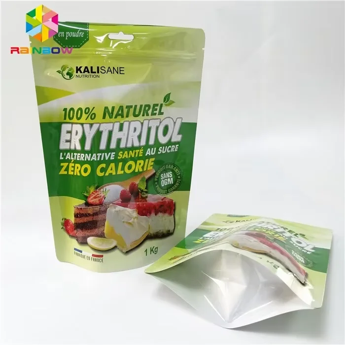 Rainbow Stand Up Pouches Dried Food Rice Flour Coconut Flour Glutinous Rice Flour Whey Protein Powder Packaging Ziplock Bag