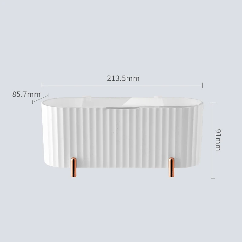 Household Light Luxury Cosmetic Cotton Four-grid Transparent Storage Box with Cover Dust-proof Beauty Egg Cotton Swab Makeup Box