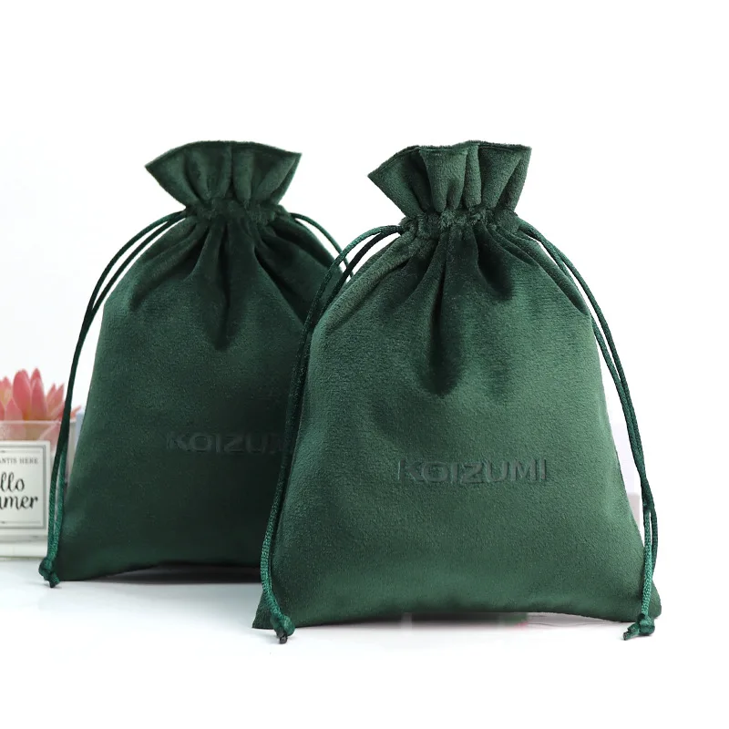 Custom Velvet Jewelry Drawstring Pouch Bags With Logo, Custom Jewelry Velvet Gift Package Bags For Cosmetic