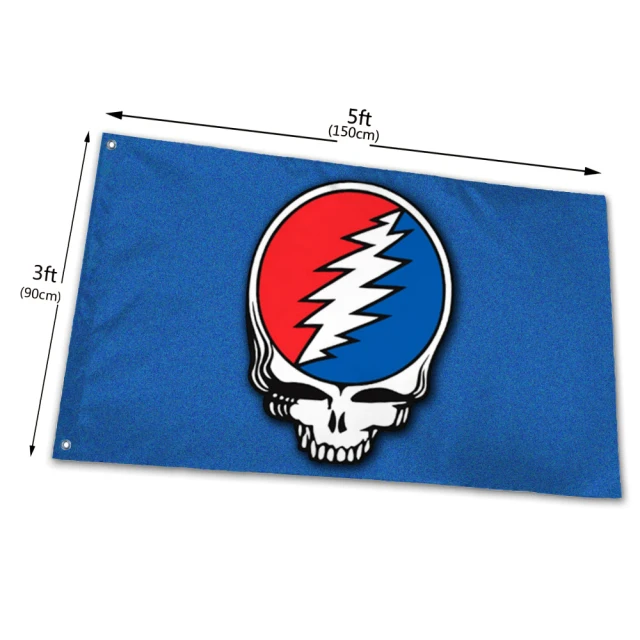 Huiyi Decoration Hanging Flags Banner Polyester 90*150cm Custom Grateful Dead Flags
