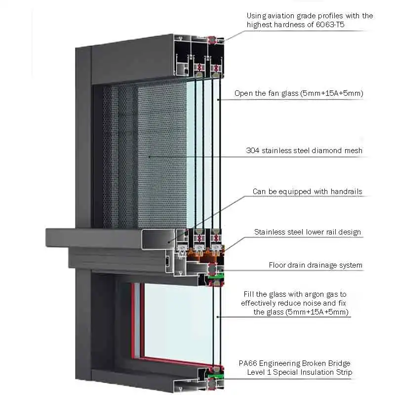 Black models aluminum casement window grille design pvc sliding window glass  sliding window with 4 panels with incect screen