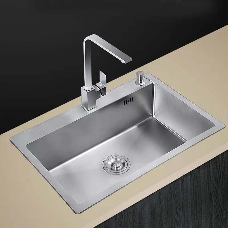 Hot Sale Deep Basin Nano Single Bowl Stainless Steel Brushed Handmade Kitchen Undermount Sink