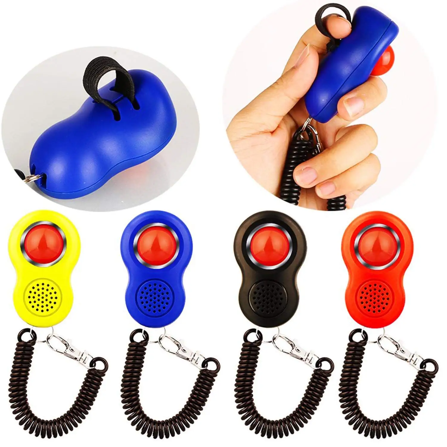 NEW Customized Logo Color Dog Training Clicker With Wristband