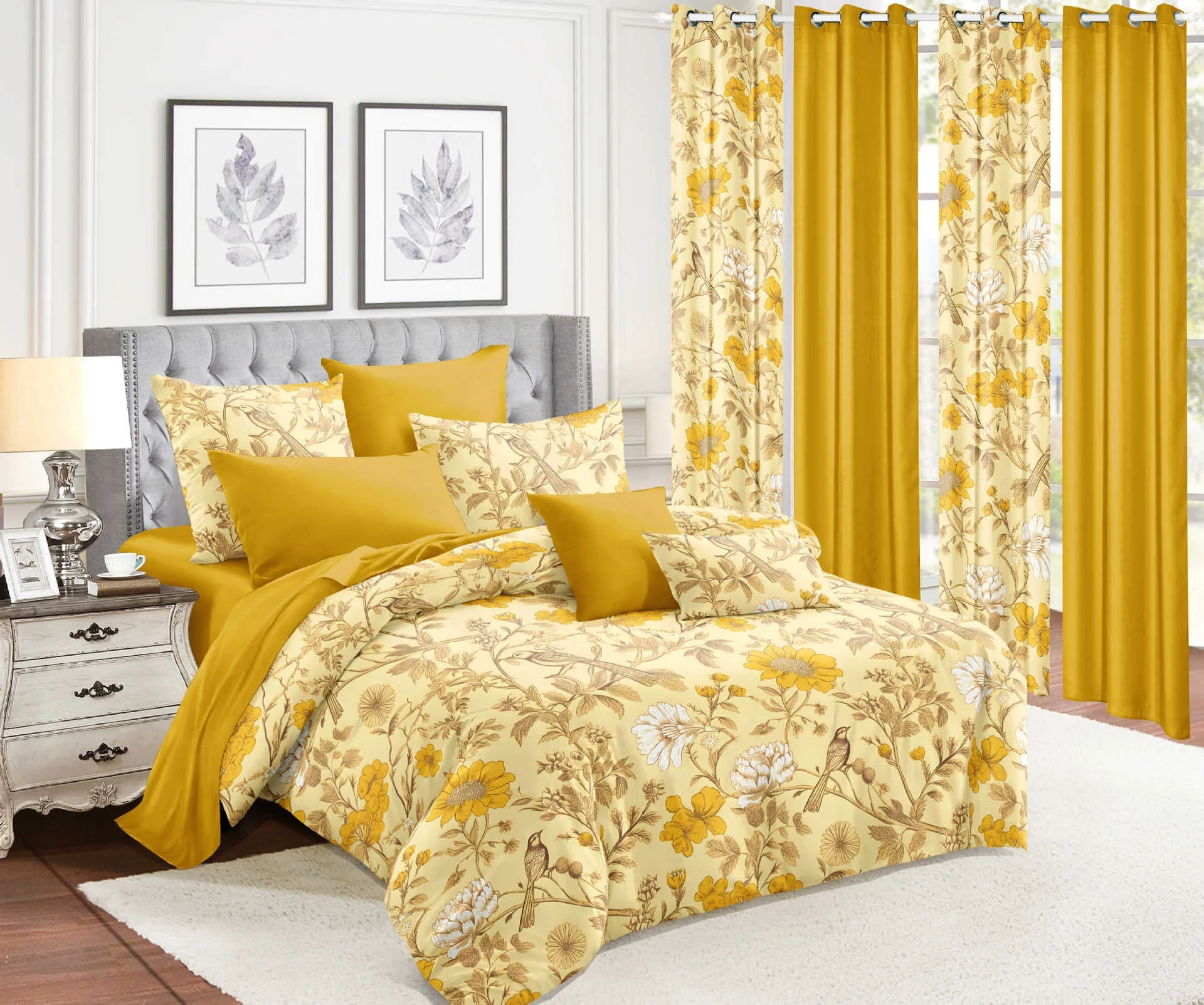 factory direct wholesale online floral printed 13 pc in 1 bedroom bed bedsheet blanket cover curtain bedding set