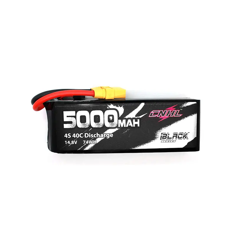 5000mah 14.8v 4s 40c (30X47X146mm) cnhl black series  lipo battery  with xt90 plug