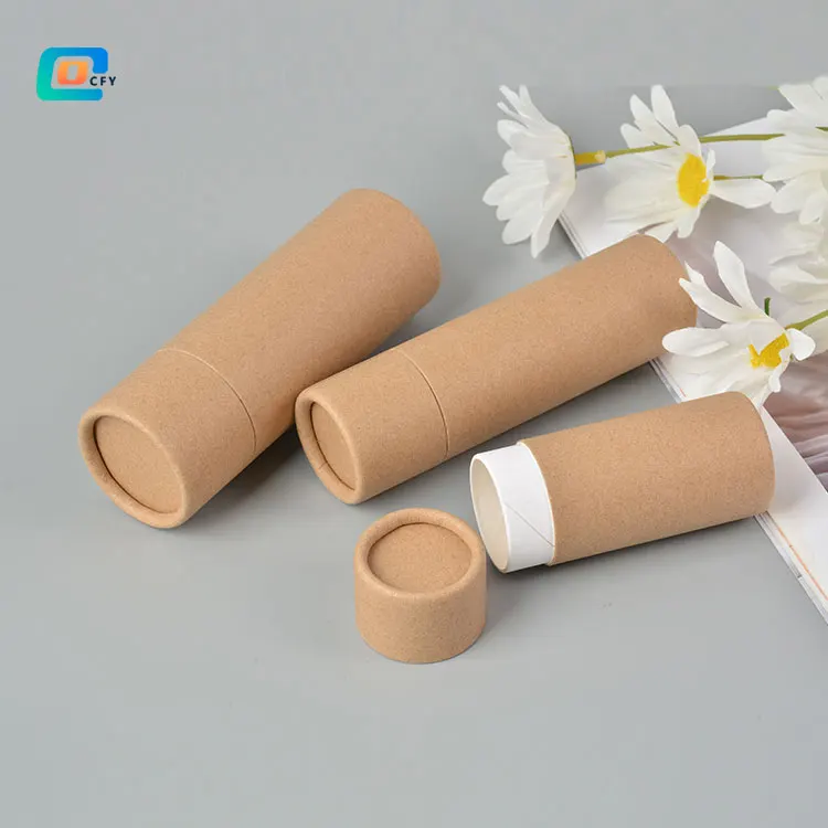 Eco-friendly 1.0 OZ,1.5 OZ,2.0OZ,2.5OZ Empty Paper Lipstick Tube Lip Balm Oil Proof ,Biodegradable Kraft Push Up Tube