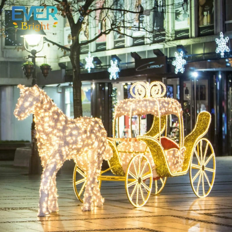 fancy led Santa in the sleigh with reindeer for christmas decoration