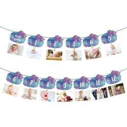 BA188 13 шт. ярко-фиолетовые весы русалки подвесной фотоальбом баннер для вечеринки в честь будущей мамы баннер для детского дня рождения на заказ «сделай сам»