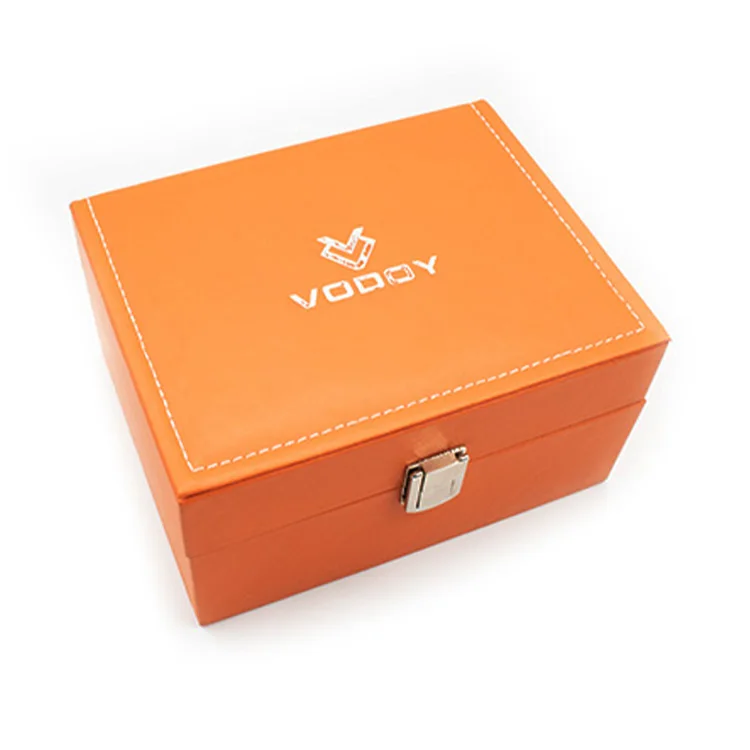High End Custom orange Leather Plastic Smart Men Watch Box Luxury Watch Packaging Hot Selling Packaging