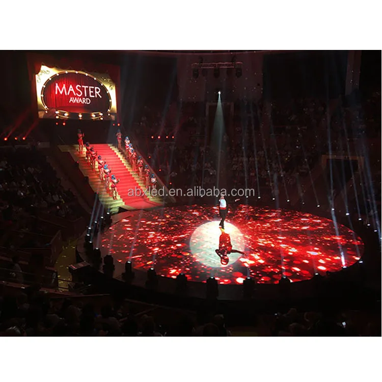 P1.9 P2.6 P2.9 P3.9 Round Circular Interactive Stage Dance Floor Led Display Digital Shopping Mall Wireless Video Tile Screen