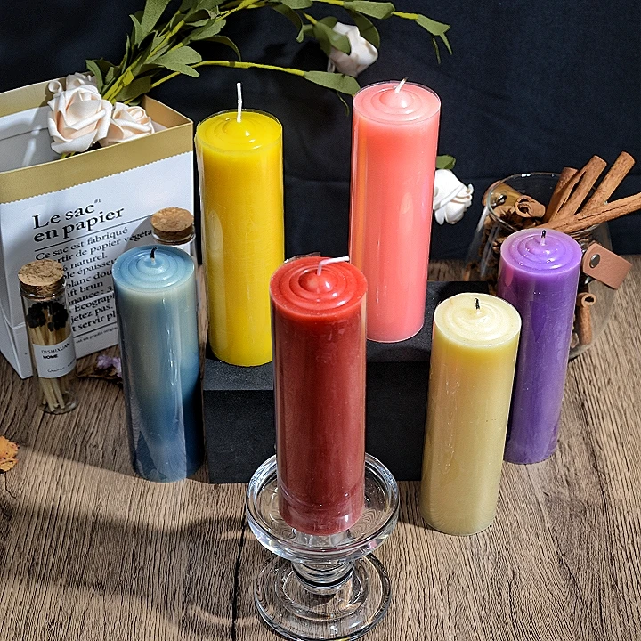 Wholesale 5cm*16cm Household Manual Emergency Candles Multi Colors Smokeless Long Pole Large Cylindrical Lighting Candles