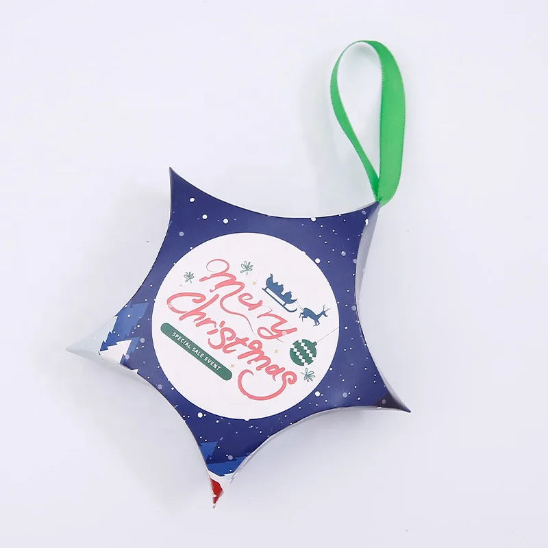 Christmas Kraft Paper Gift Box Kids Party Favor Candy Box with Handle Goodies Bags Cardboard House Design Present