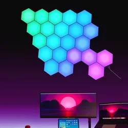 DIY Geometry Hexagon Gaming Light Dream Color LED For Wall Decoration Usb Smart Home Light