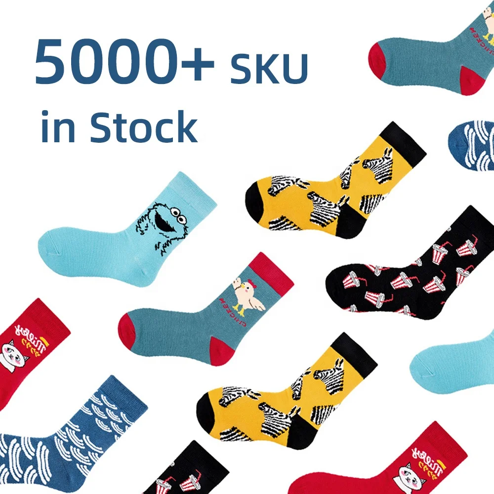 Quentin Dropshipping Comfortable Funny OEM Custom Made Logo Wholesale Jacquard Crew Novelty Design Happy Socks Men Unisex
