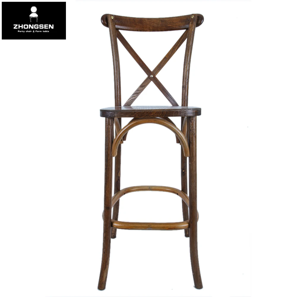 Wholesale Furniture Retro American Style Solid Wood High Chair for Bar Restaurant and Rental