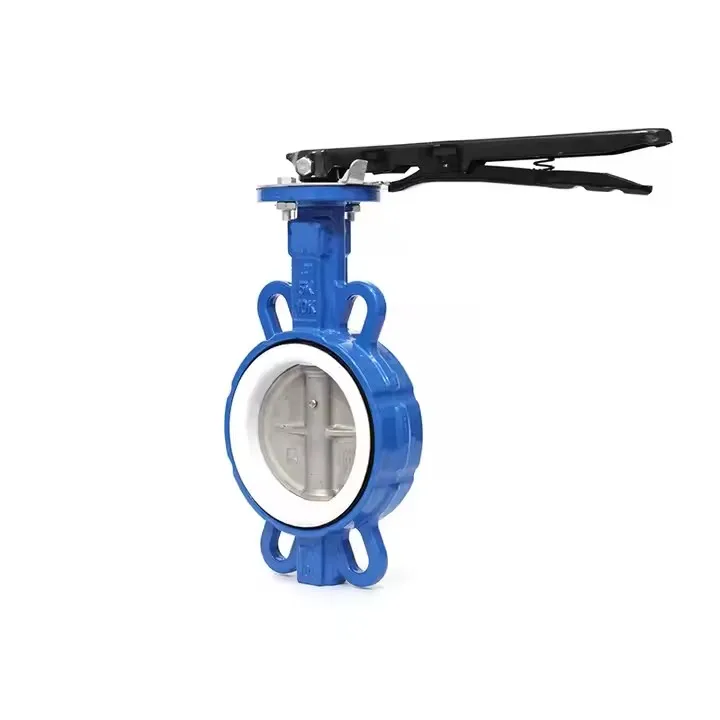 D71F-16Q 4 Inch Nodular cast iron manual tetrafluoroseal clamp Wafer butterfly valve