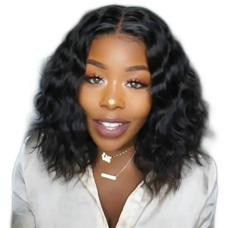 Curly  Hair Wigs Brazilian Bob Hair Wigs For Women Ombre Black Deep Curly Full Wig With Bangs