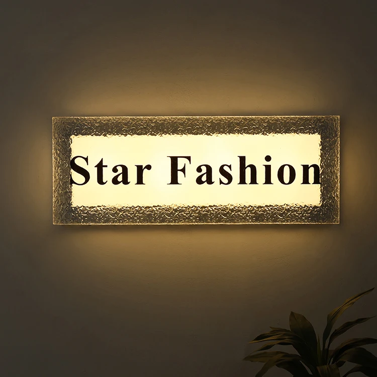 Outdoor Led Signage Stone Pattern Shop Signboard Acrylic Luminous Colorful Advertising Sign Billboard Light box