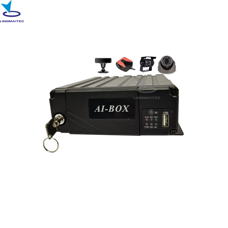 Mobile DVR 4 Channels DVR AI Driver Behavior Analysis DSM ADAS G-sensor waterproof for logistics fleet tracking system