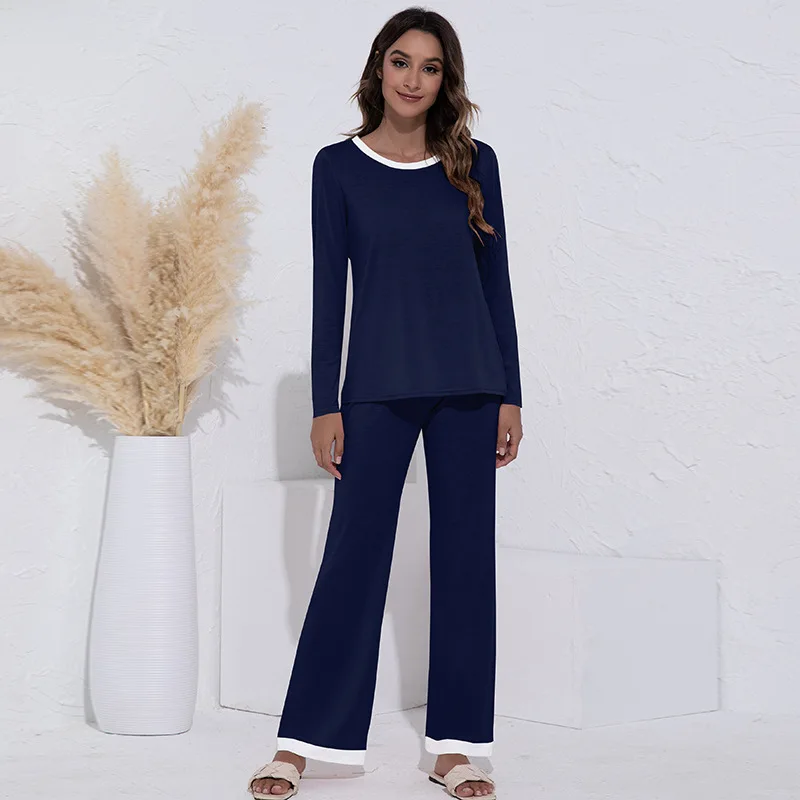 Dropshipping  Hot Sales  Custom Tags Label US UK Size Plus Ladies Cotton Pajamas 2 Pieces Women Sleepwear Sets