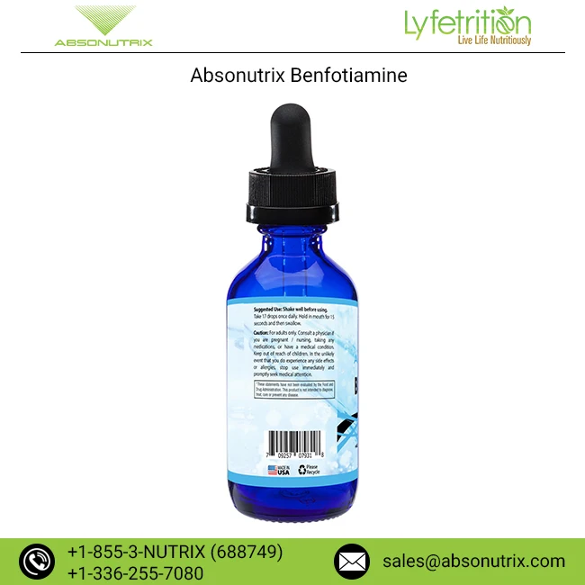 100% США производитель Absonutrix Benfotiamine Oral Liquid по достаточной