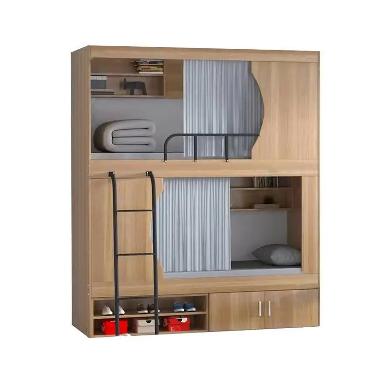 Dormitory bunk bed combination Modern Home Furniture Wooden Bedroom multi-functional bunk bed combination