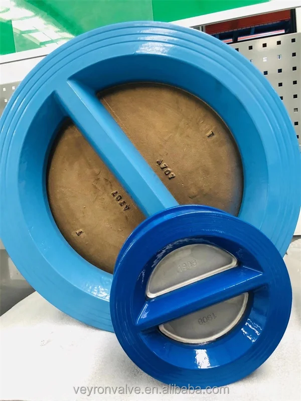 Veyron Carbon Steel Stainless Brass Ductile Iron Non Return Stop Spring Duo Rubber Flap wafer Dual Plate Check Valves