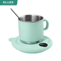 Cute Pink Electric Charging Cup Warmer Coffee Cup with Automatic Heating Pad  for Home Office Desk