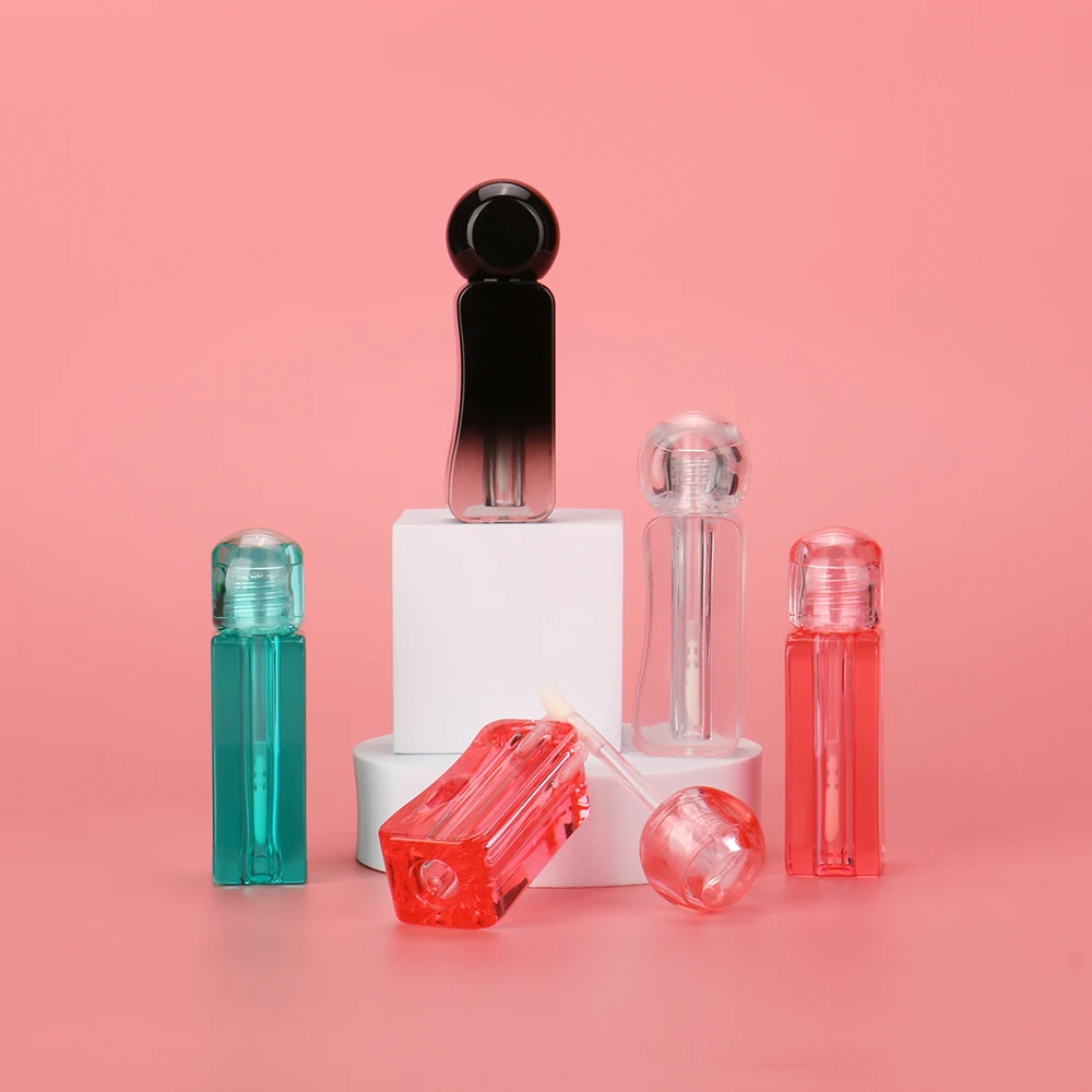 OMI Recyclable Clear Lipgloss Tubes 5ml Capacity Empty Cosmetic Containers with Brush Special Plastic Candy Shape Lipstick Tubes