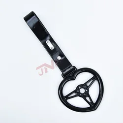 Car Accessories Interior JDM Tsurikawa Ring Pink/Black Heart Hand Handle Strap Universal