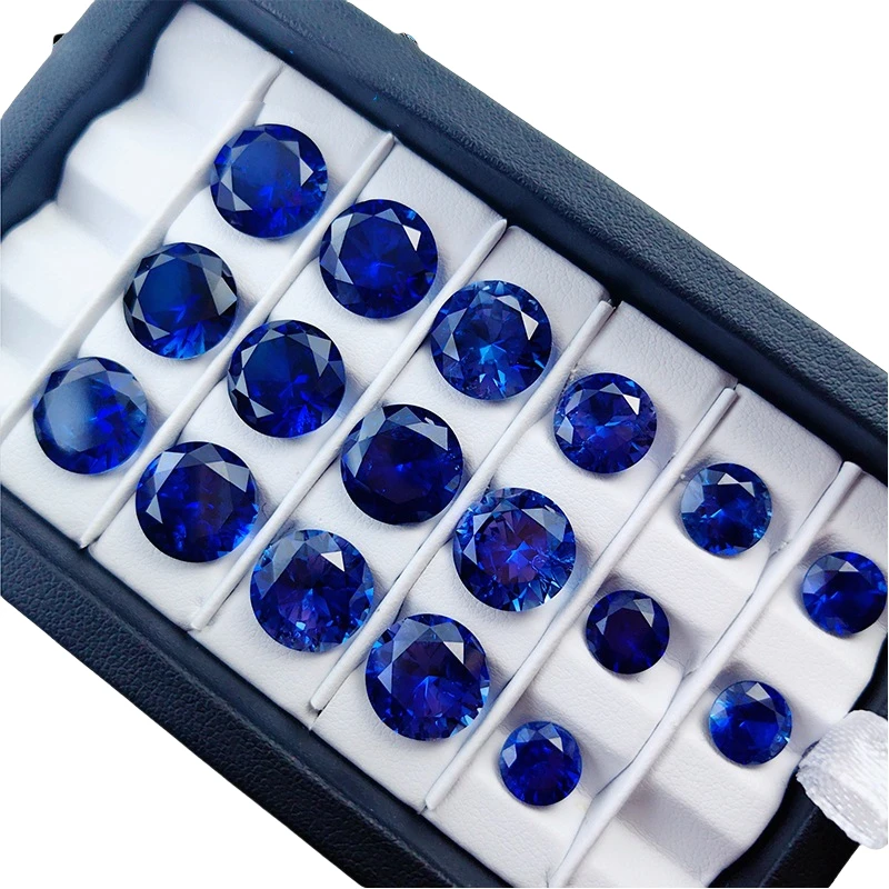 1.50mm 3.5mm Round Sapphire 2 mm Sapphire Stones Custom Cut Lab Blue Sapphire Stone