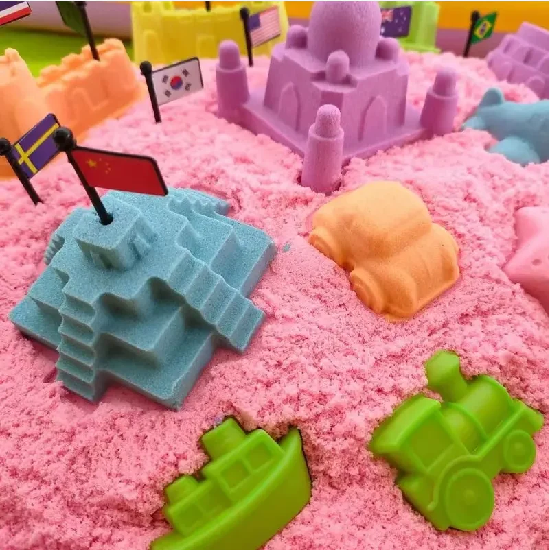 2023 Educational Non-toxic Customized Easily Modeling Shape Toys Play Sand In Bulk Set Diy Space Magic Sand sensory Sand