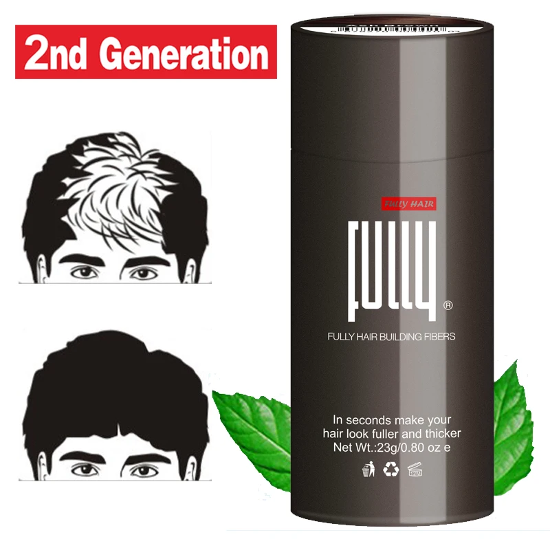 Fully Hair Building Fibers Human Hair Wig for Sale