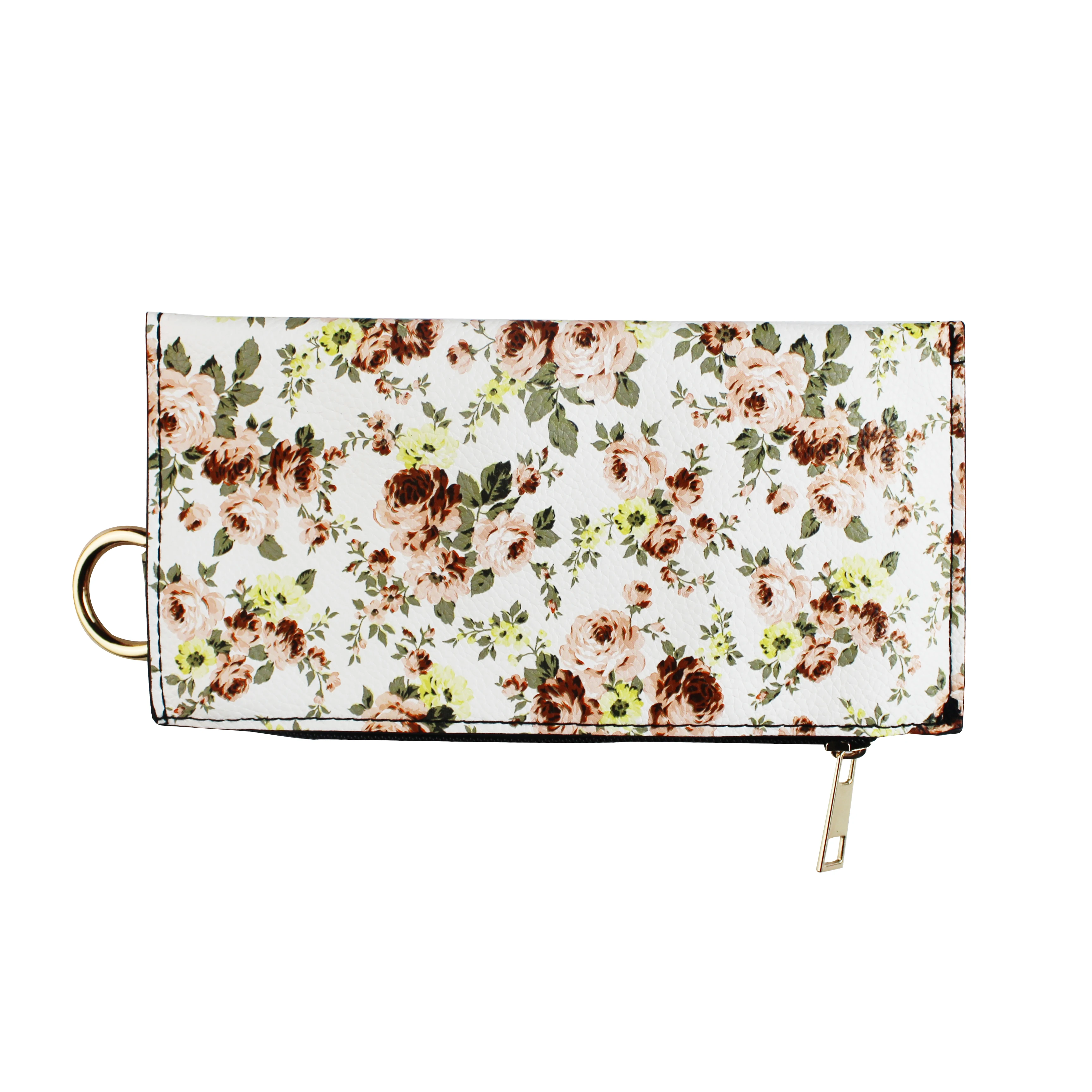 Colorful Bracelet Bag Leather Rainbow Flower Pattern Wallet for women