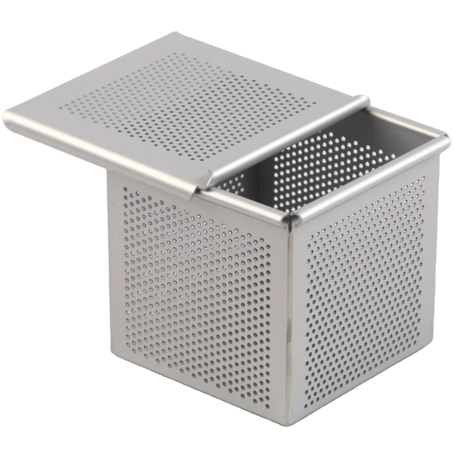 Mini Loaf Baking Pan With Lids / Perforated Square Bread Pan With Lid