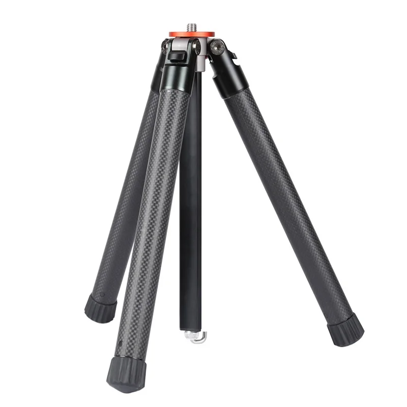 OBO new design folding compact and lightweight professional carbon fiber tripod that saves storage space.