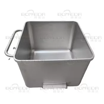 Customized 200L Stainless Steel Meat Trolley Food Grade Meat Tote Bins Metal Meat Hopper Skip Cart with Drain Service Equipment