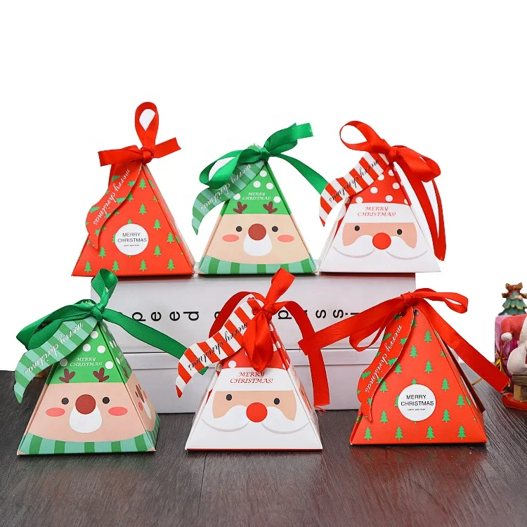 Wedding Party Supplies wholesale Triangle Pyramid Paper Candy Gift Box Custom Christmas gift box for candy