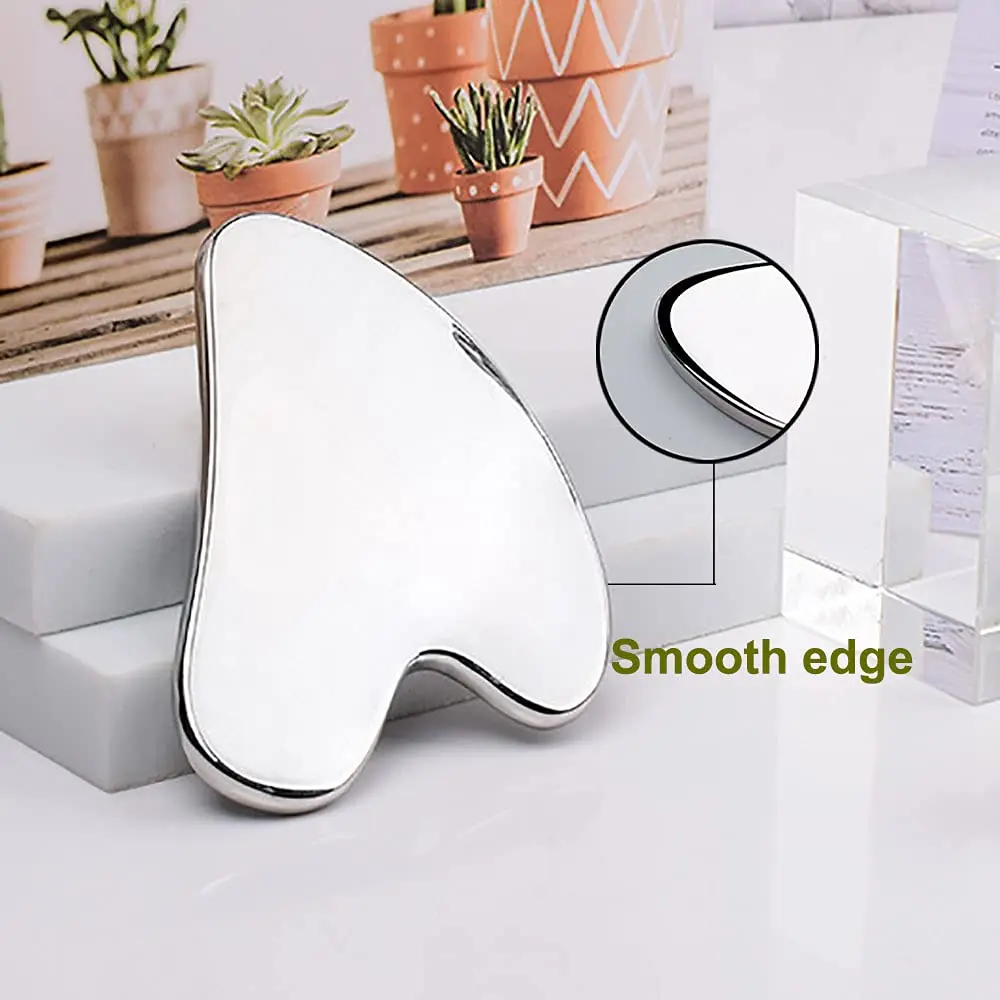 Stainless Steel Gua Sha Scraping Massage Tool Metal Shapes of Arc Design Body Facial Tool