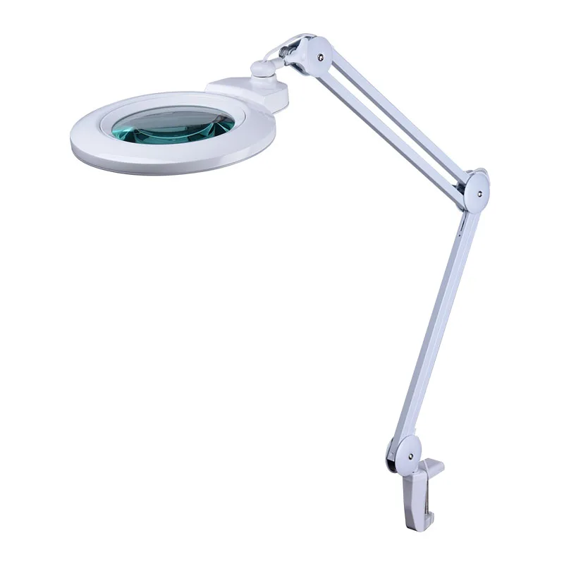 manually replaceable glass lens led light working facial magnifier lamp, medical magnifying glasses with dimmable led light
