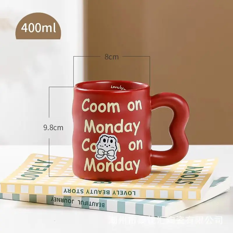 11oz Ceramic Mug Cute Cartoon Design European Porcelain Coffee Tumbler Christian Gifts Tea Beer Water Handle Back School Party