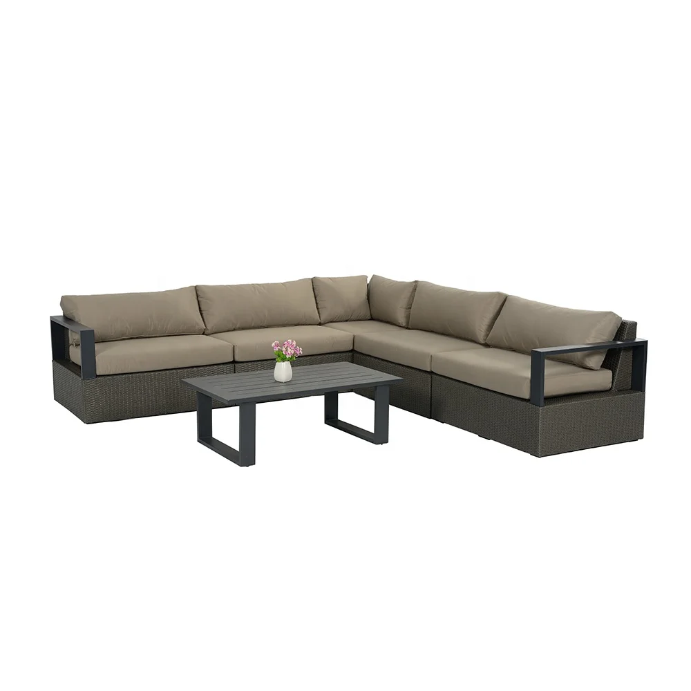 
Garden Furniture Rattan Outdoor Fabric Cushion Shelter Gazebo Sofa Set 